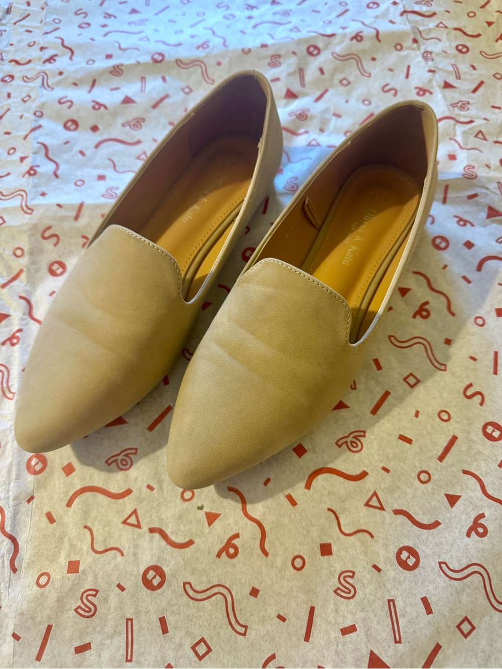 Olivia & Kate | faux tan suede ballet flats loafers 7